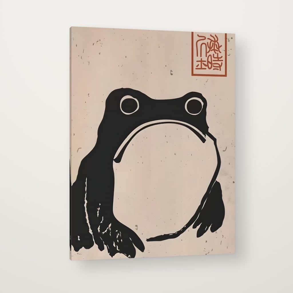 Rana Japonesa de Matsumoto Hōji en canvas con canto en espejo