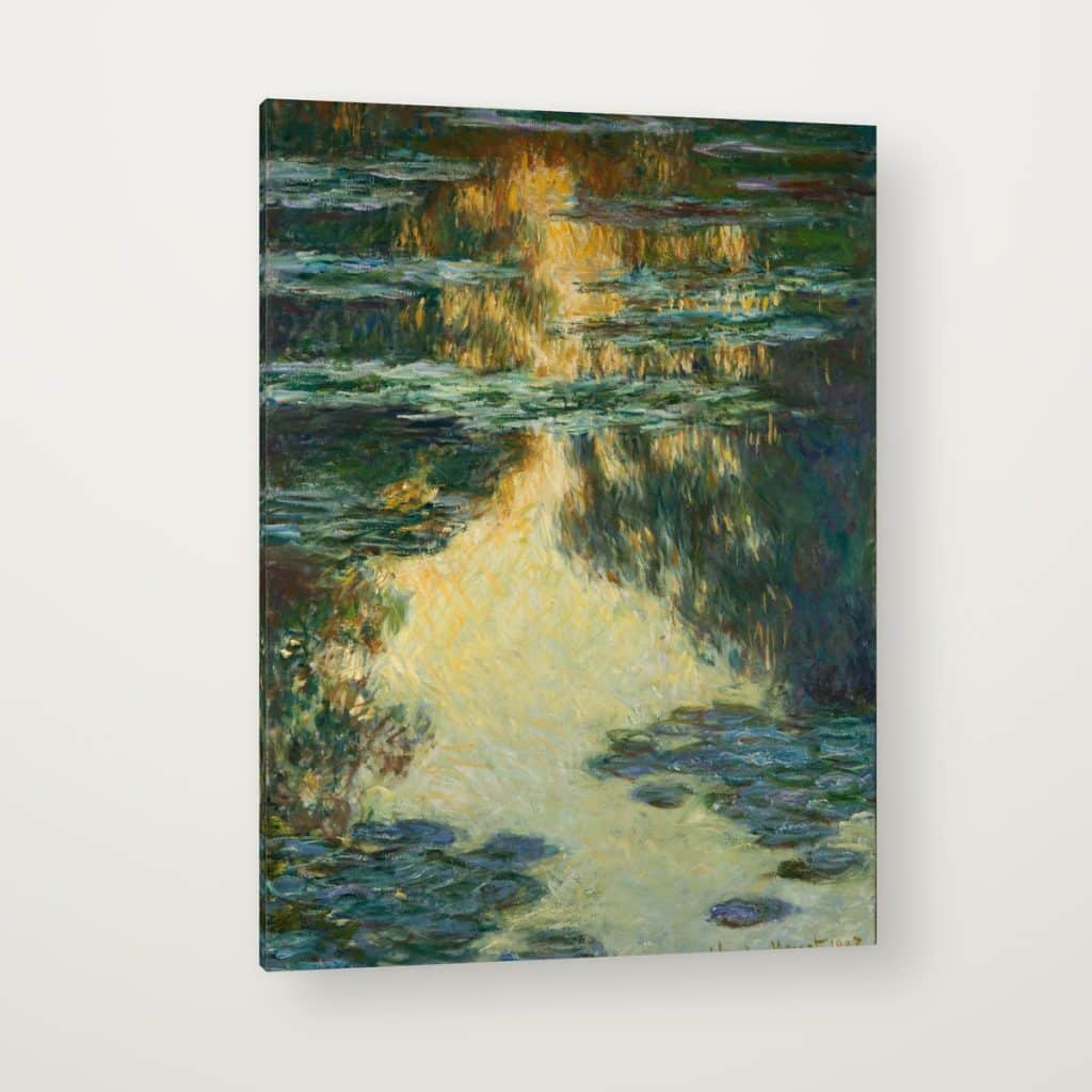 Reflejos en el Estanque de Monet en canvas con canto en espejo