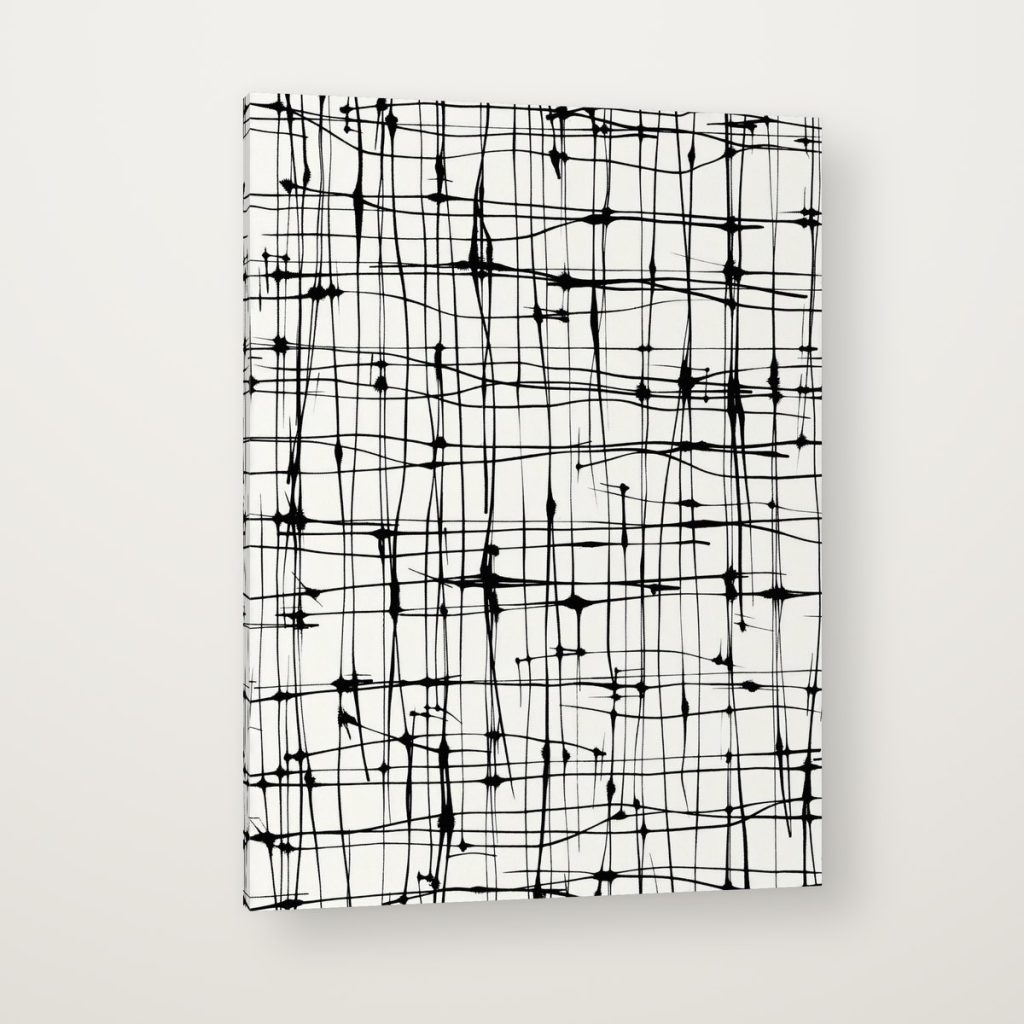 Retícula en Tinta en canvas con canto en espejo