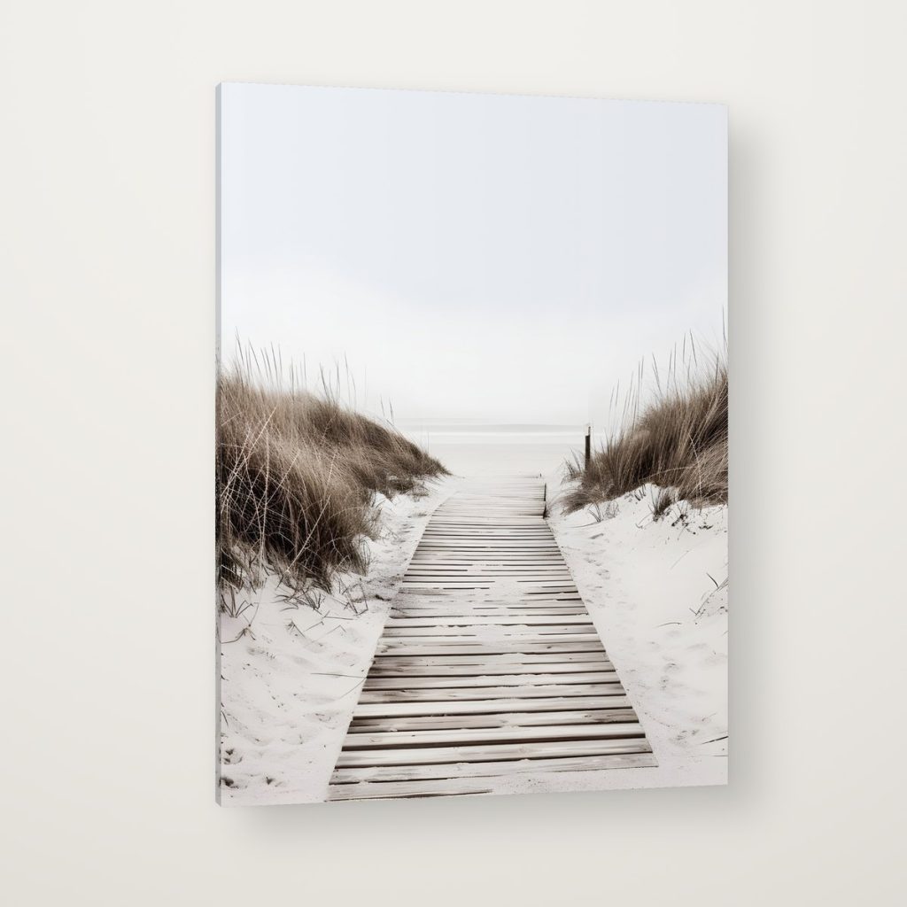 Sendero a la Playa en canvas con canto en espejo
