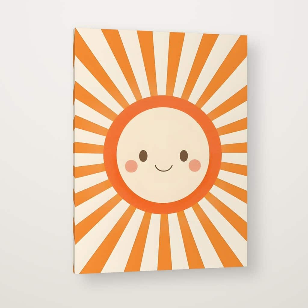 Sol Retro en canvas con canto en espejo