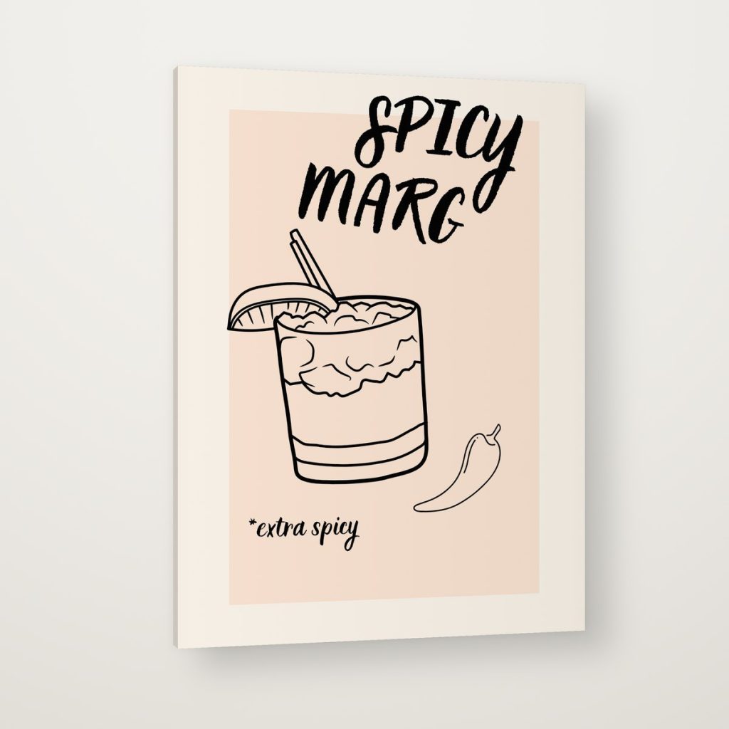 Spicy Marg en canvas con canto en espejo
