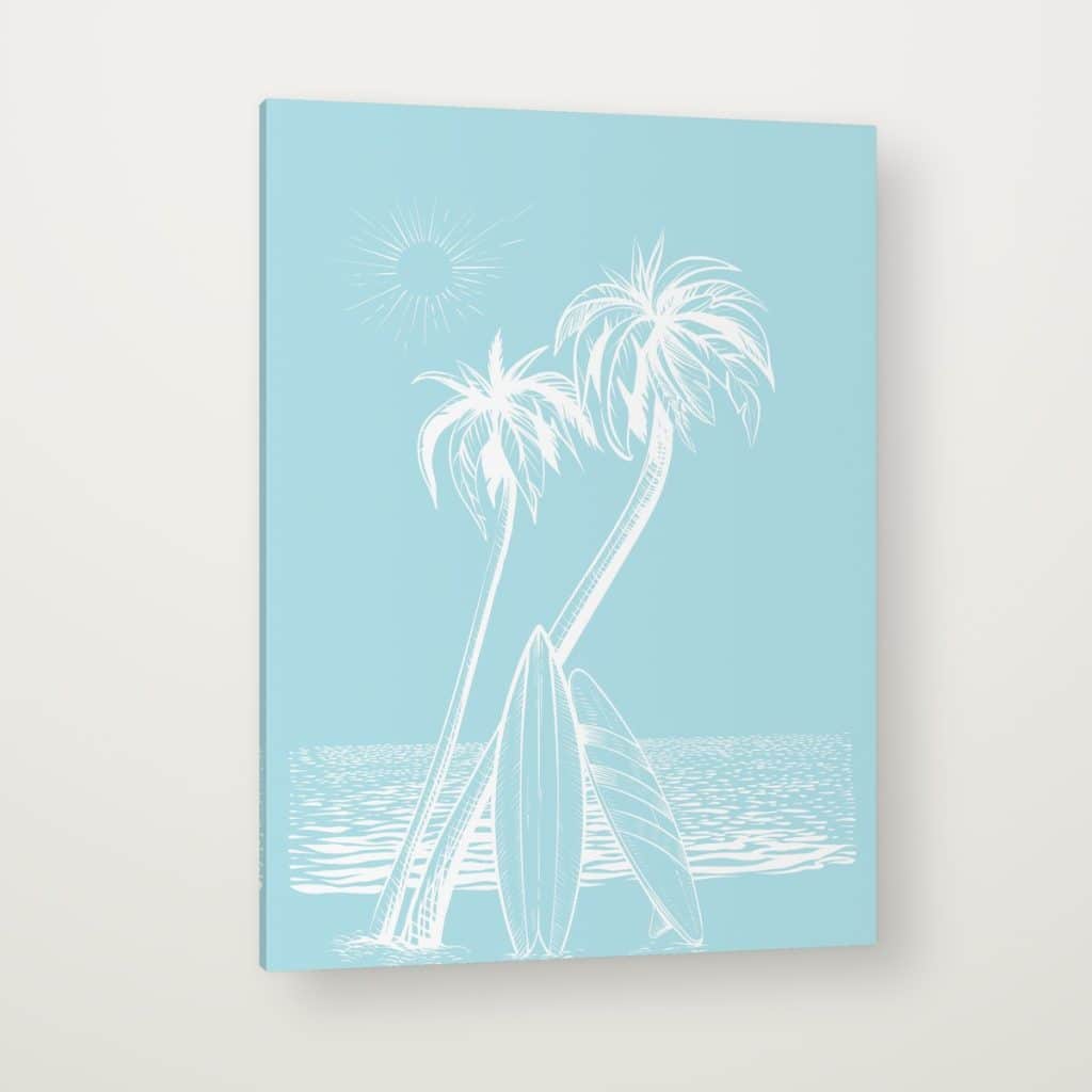 Surf en Calma en canvas con canto en espejo