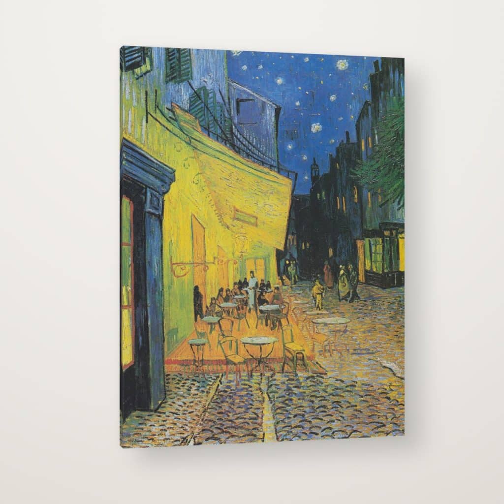 Terraza de Café por la Noche de Van Gogh en canvas con canto en espejo