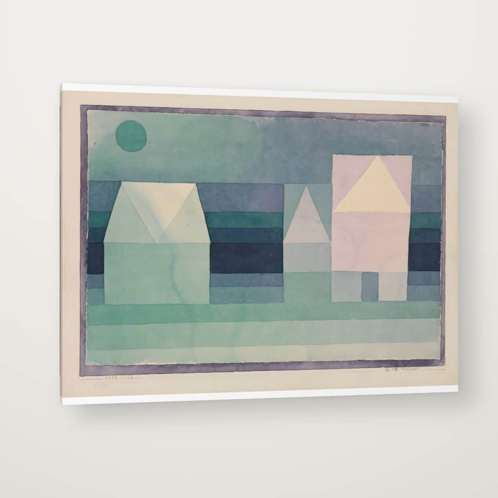 Tres Casas de Klee en canvas con canto en espejo