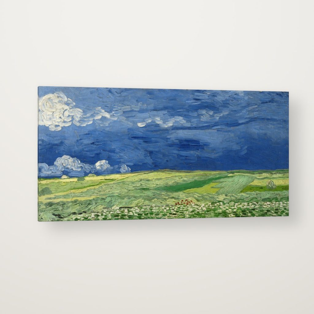 Trigal bajo un Cielo de Tormenta de Van Gogh en canvas con canto en espejo