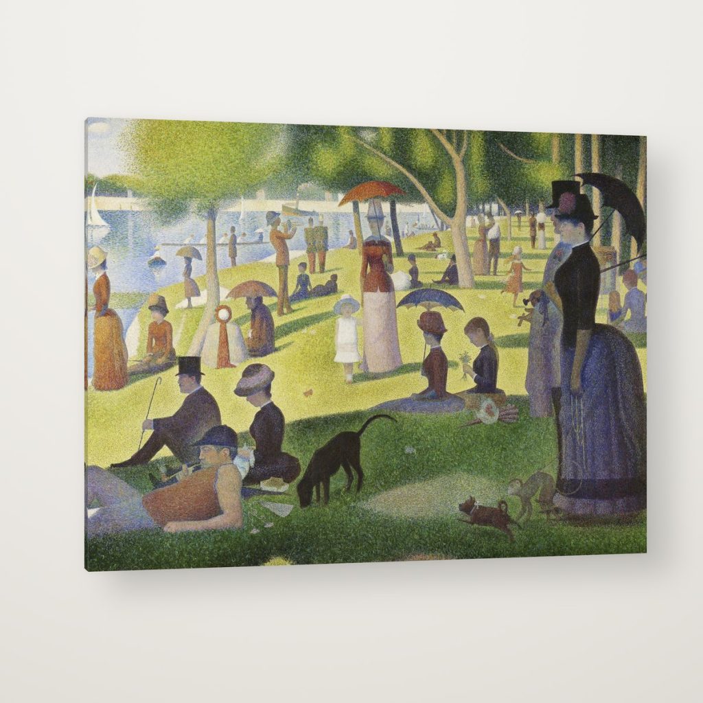 Un Domingo en La Grande Jatte de Seurat en canvas con canto en espejo