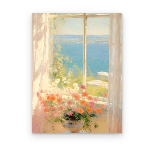 Ventana con Flores Coral