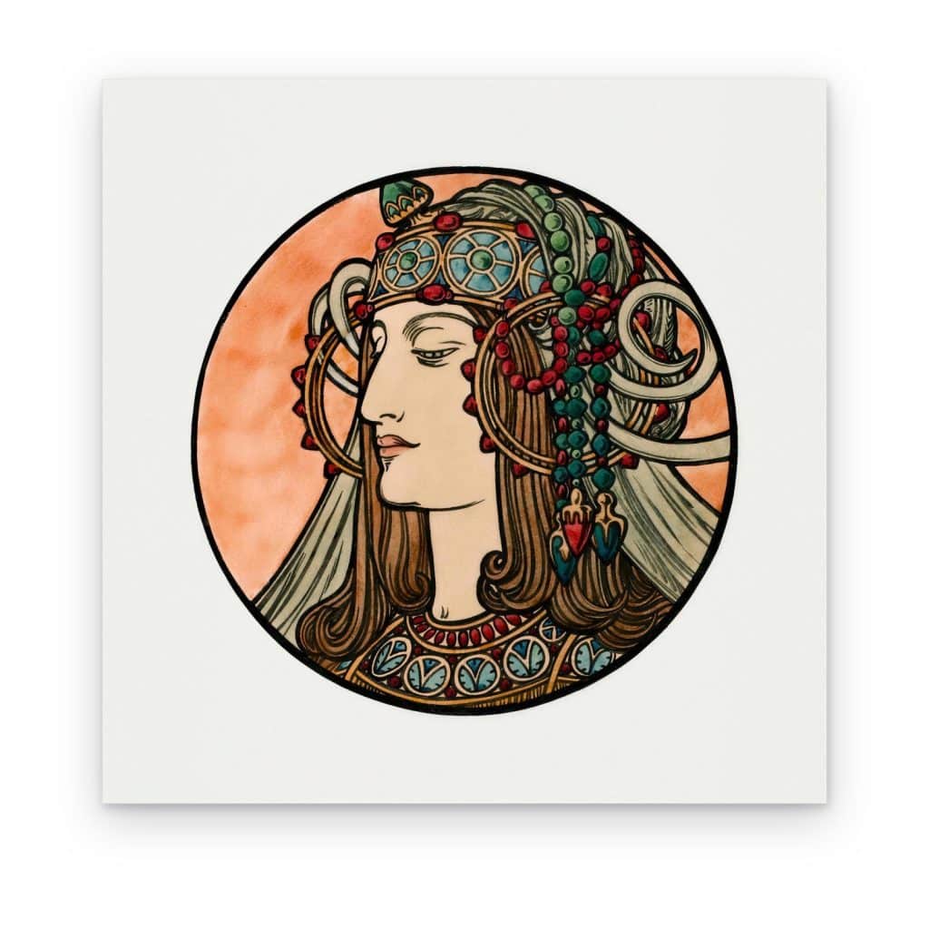 Cuadro Vitral Art Nouveau III de Mucha impreso en canvas