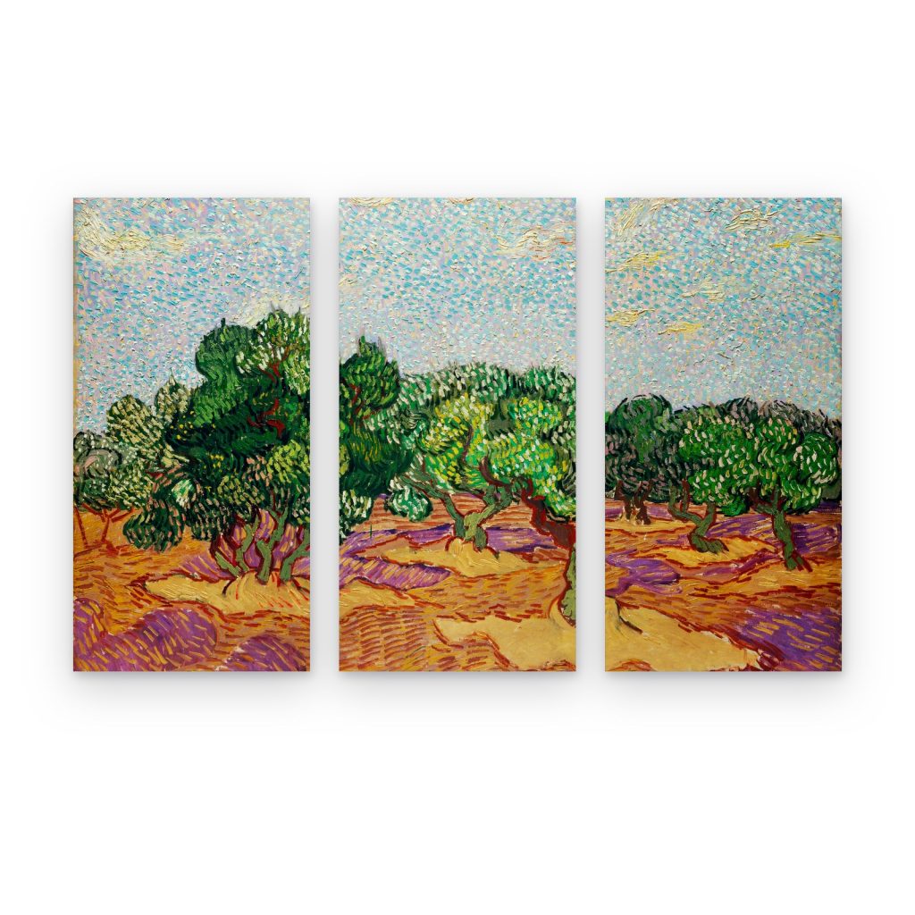 Tríptico Olivos de Van Gogh en 3 paneles impresos en canvas
